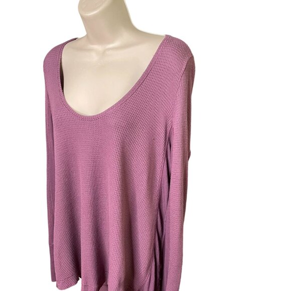 We The Free Thermal Fashion Shirt Oversize Fit Purple Top Size XS u - Picture 3 of 10